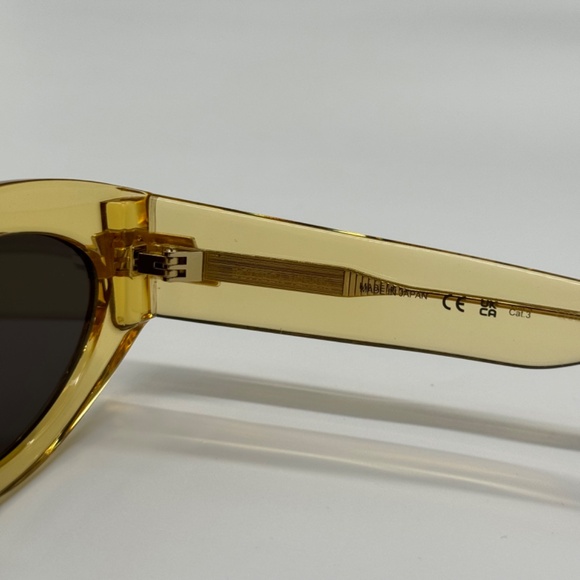 NEW BV1189S 004 BOTTEGA VENETA YELLOW GREY OVAL WOMEN SUNGLASSES - Picture 7 of 8